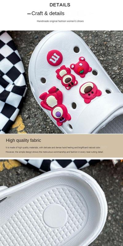 Product Introduction of Shoes Women's Slippers Popular Personalized Thick-Soled Slippers Men's Outerwear 2023 New Baotou Sandals Sandals Beach Shitting Feeling Men's Sandals Slippers 5