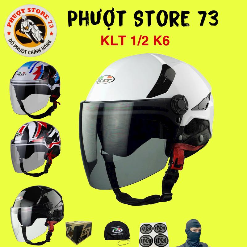 Mũ Bảo Hiểm KLT 1/2 K6 Tiger jet Chính Hãng ( Tặng Tem K + Khăn Trùm Đầu )