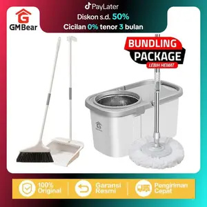 GM Bear Bundle Hemat Sapu Pengki Set 1776 +Alat Pel Lantai Praktis 1966
