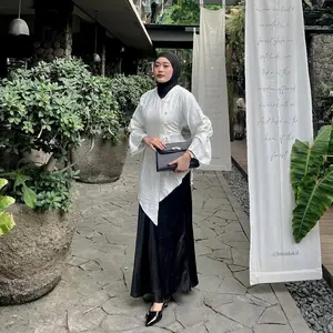 Pola Wear Aruna Tunik Linen Asimetris Putih - Atasan Wanita Premium Modern