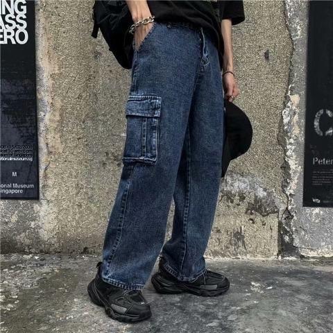 Celana cargo panjang pria kimpul kekinian celana panjang cargo jeans pria terlaris celana pria jeans cargo kimpul termurah Denim 3