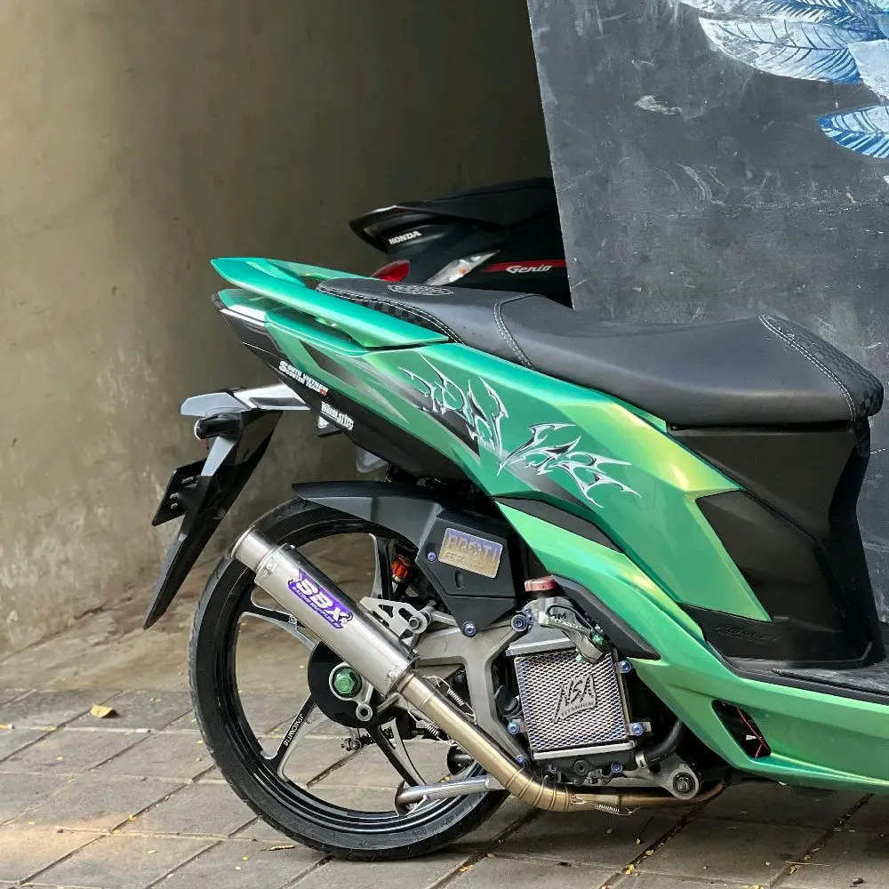 knalpot Salemba moncong kenochi/mocin inlet 38 original SBX RACING MUFFLER PNP Mio beat karbu aerox Vario nmax lexi beat adv Scoopy Genio dll