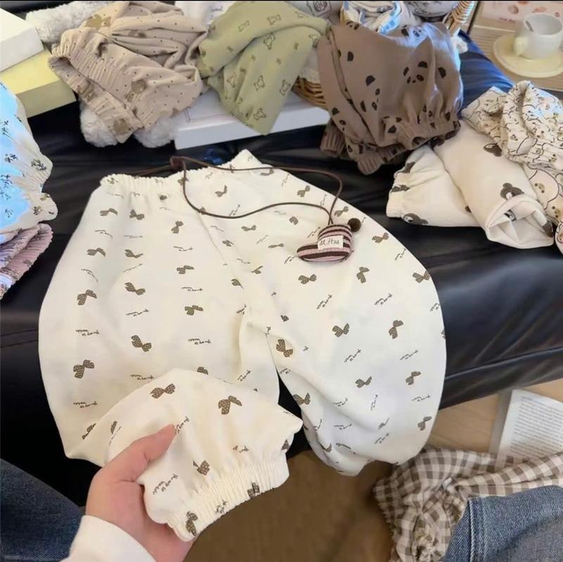 QUẦN nỉ bé trai bé gái HỌA TIẾT GẤU - NƠ - CUTE QC17 chất liệu nỉ ấm áp size 8-20kg M99