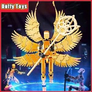 Duffy Toys Dummy 13 Action Figure / Joint Movable Action Figurines Lucky 13 / Dummy Titan 13 Action Figure / Mainan Transformasi Bergerak Multi-Sendi / Model Tubuh Manusia Cetak 3D / Boneka Robot /Dummy Bentuk Gerakan Sendi DIY/Boneka Transformasi Boneka