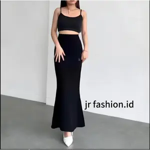 JR - Lunar Mermaid Skirt - Mermaid Skirt - Rok Flare Wanita - Rok mermaid Basic polos - Rok Panjang Wanita