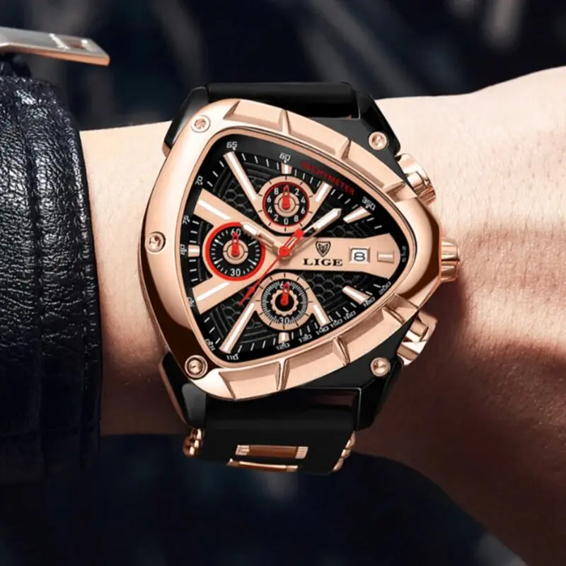 L E al Lu ury Men tch terproof Sport Mens Q rtz Wrist tches Business B Dial Wrist tches Relogio Masculino+
