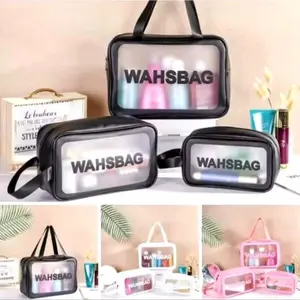 WASHBAG TENTENG TAS KOSMETIK TRANSPARAN / WASHBAG POUCH WATERPROOF MURAH