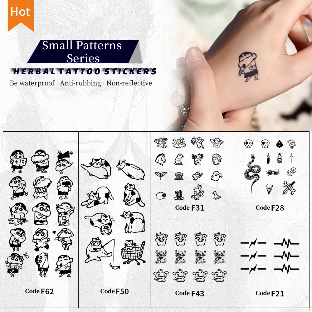 Hình Xăm Dán Tạm Thời, Cỡ Nhỏ Kết Hợp Họa Tiết Lâu Trôi, Hình Xăm Giả, Thích Hợp Cho Cánh Tay Và Các Bộ Phận Khác Của Cơ Thể, Thời Gian Bền 1-2 Tuần, Cho Bạn Tự Do Tạo Ra Hình Xăm.