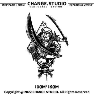 รอยสักชั่วคราว ลาย Roronoa Zoro วันพีซ ติดทนนาน 15 วัน กันน้ำ ทนต่อแรงเสียดทาน สติ๊กเกอร์รอยสัก