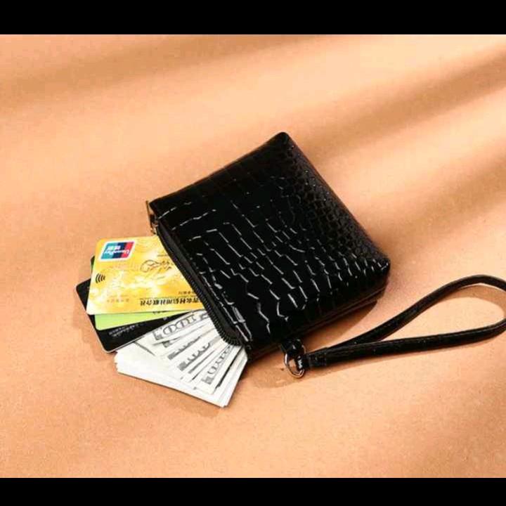 Dompet Uang & Koin Kulit Croco Terbaru 2025 - Model Viral Kekinian - Wanita, Kartu 2