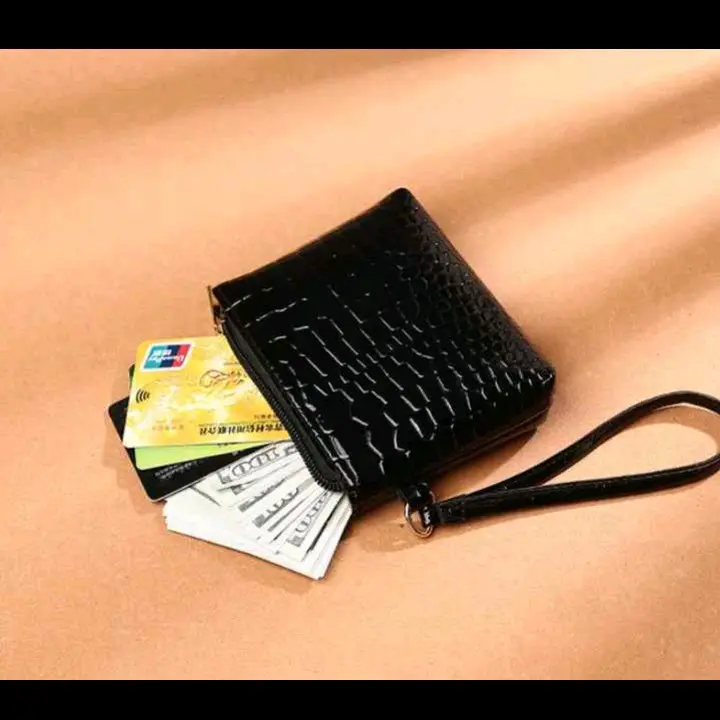 Dompet Uang & Koin Kulit Croco Terbaru 2025 - Model Viral Kekinian - Wanita, Kartu 1