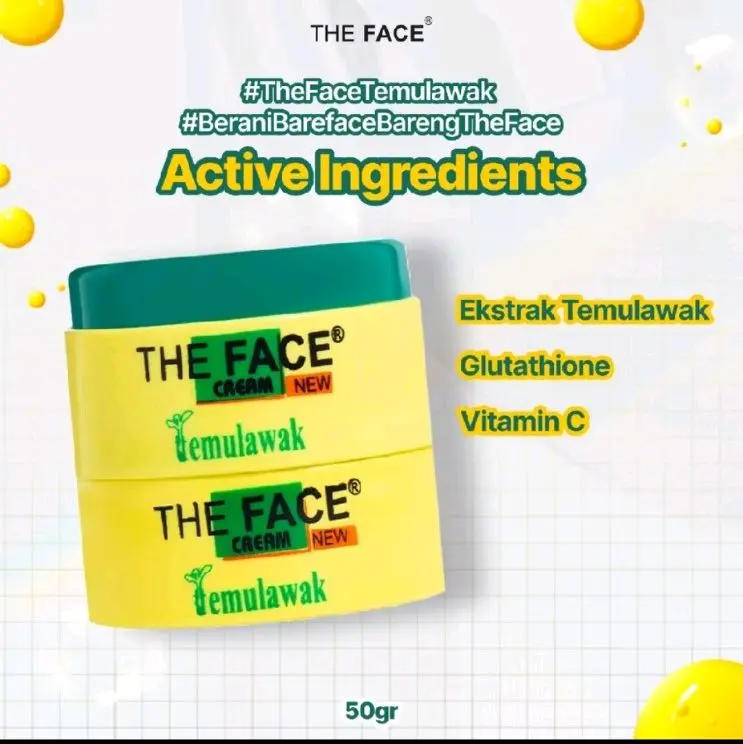 THE FACE TEMULAWAK CREAM - DAY NIGHT CREAM ORIGINAL Pelembab Pencerah Wajah