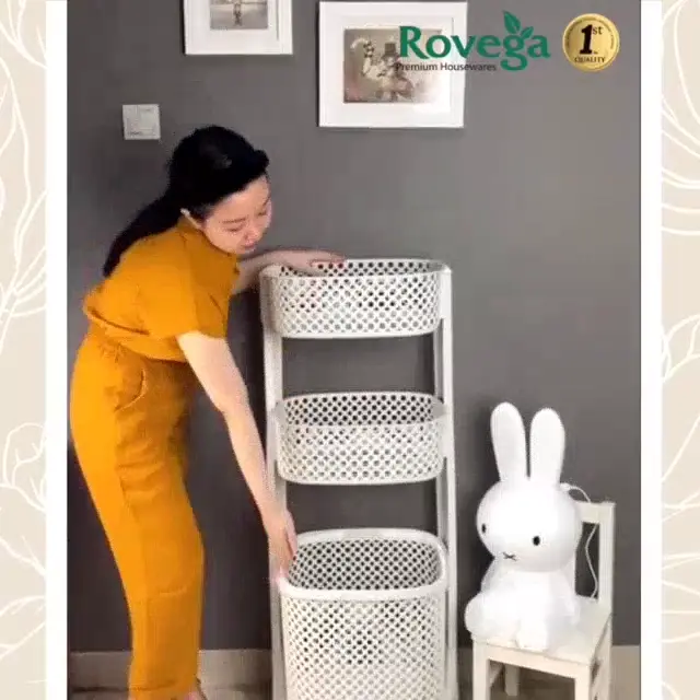 Rovega Laundry Basket Rak Keranjang Baju Kotor RLB 300 Original Rovega Keranjang Binatu