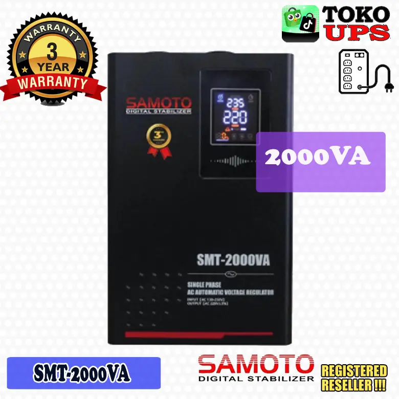 Stabilizer 2000VA Samoto SMT2000 2000VA Soft Start 130-250V