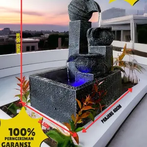 Air mancur 3 tiang minimalis ukuran 30,5cm x 40cm x 58cm