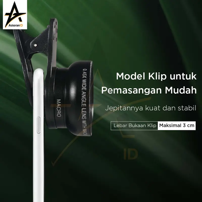 Lensa Kamera HP Smartphone 2 in 1 Macro 12.5X Wide 0.45X 6
