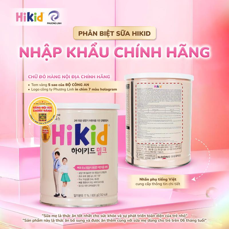 CFV [Hikid x KOL] Sữa HIKID Nội Địa Hàn Đủ Vị Vani Socola Premium Hỗ Trợ Tăng Chiều Cao Cho Bé