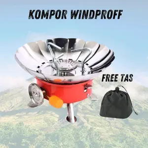 [ FREE 1 PC TAS ] Kompor Camping Gas Windproff Mini Portabel Stove / Kompor Termurah Outdoor Hemat