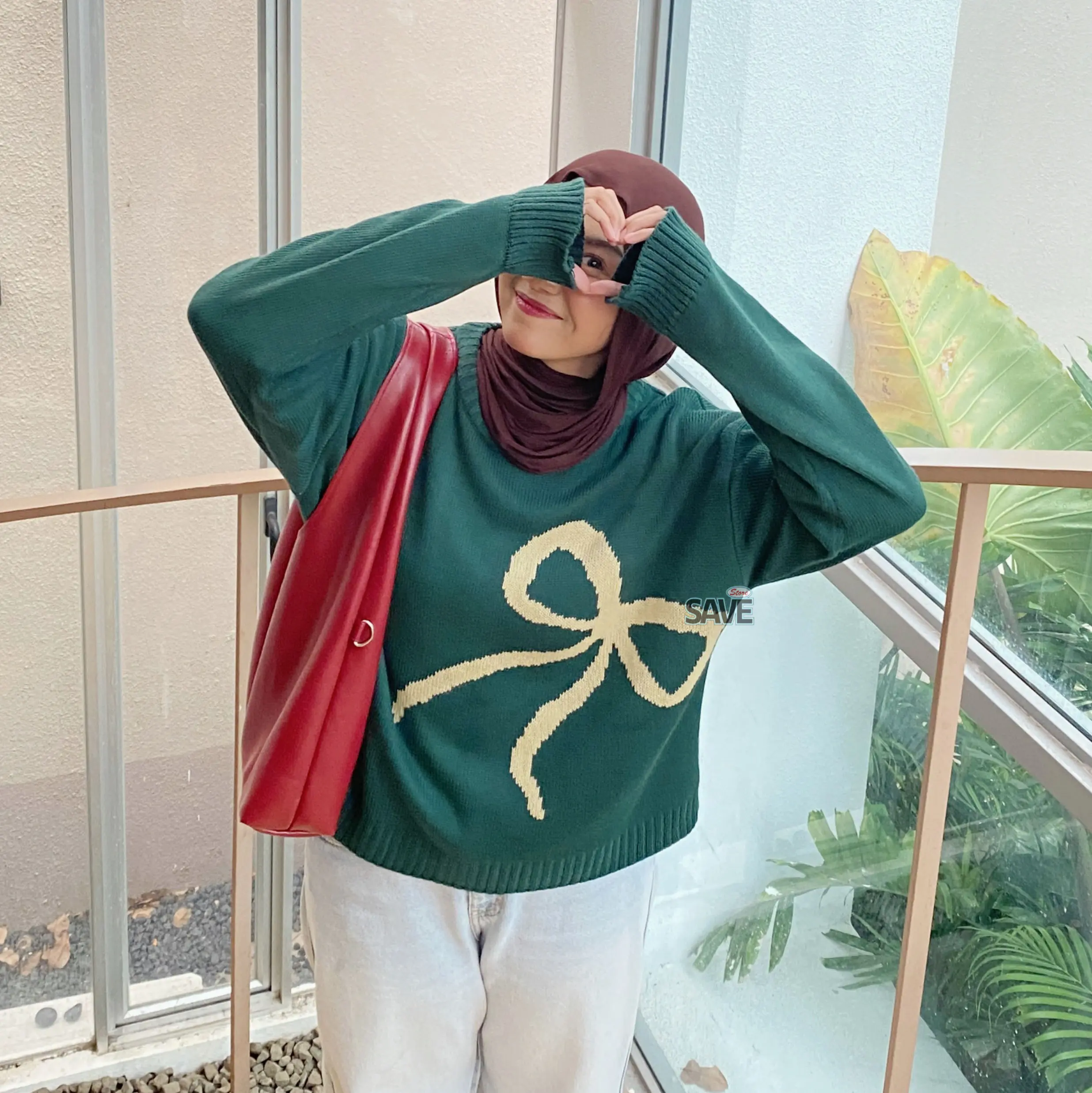 Jenny Sweater Oversize Knit - Sweater Rajut Wanita Motif Pita