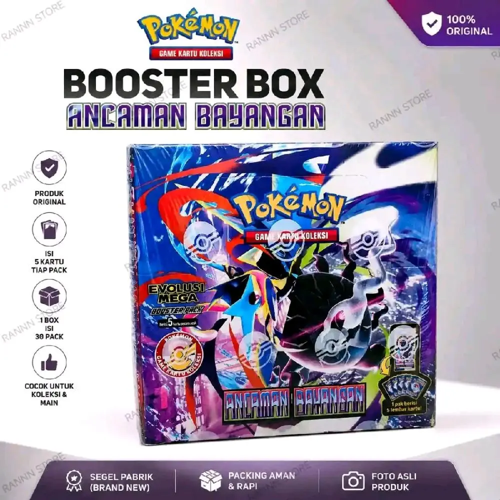 Pokemon Booster Box Ancaman Bayangan Game Kartu Koleksi 30 Pack Original dengan 5 Kartu Tiap Pack
