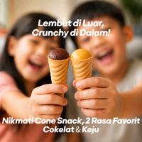 Gambar HAPPY TIME - CONE SNACK MINI VARIANT RASA COKELAT KEJU KEMASAN KARTON [1 KARTON ISI 12 RENCENG 7GR] dari Happy Time Food Kota Administrasi Jakarta Barat 5 Tokopedia