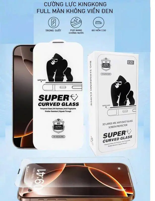 (KHÔNG VIỀN ĐEN) Combo 2 kính cường lực iphone không viền đen, Cường lực kinhkong siêu trong suốt phủ nano chống nước chống xước màn hình, Cường lực iphone chống bám vân tay thiết kế chống bụi màng loa, Tặng ốp chống sốc và mèo thần tài-cuongluc kinhkong 3
