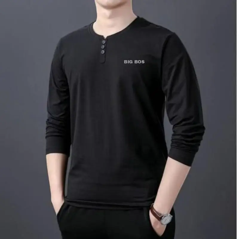 Kaos Kancing Pria BIG BOS / Atasan Pria Kaos Krah Kancing Distro Lengan Panjang / Pakaian Pria Bahan Catton Adem Terbaru 1