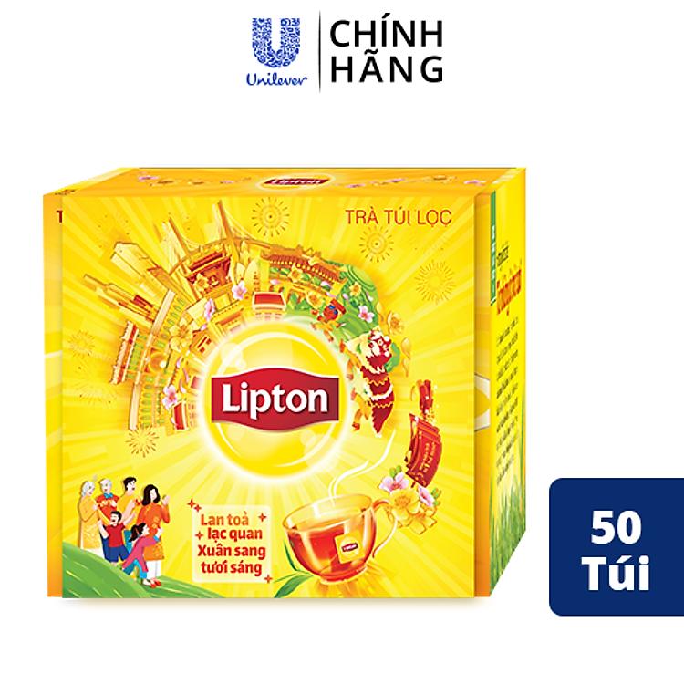 LIPTON Combo 2 Hộp Trà Đen Nhãn Vàng Túi Lọc