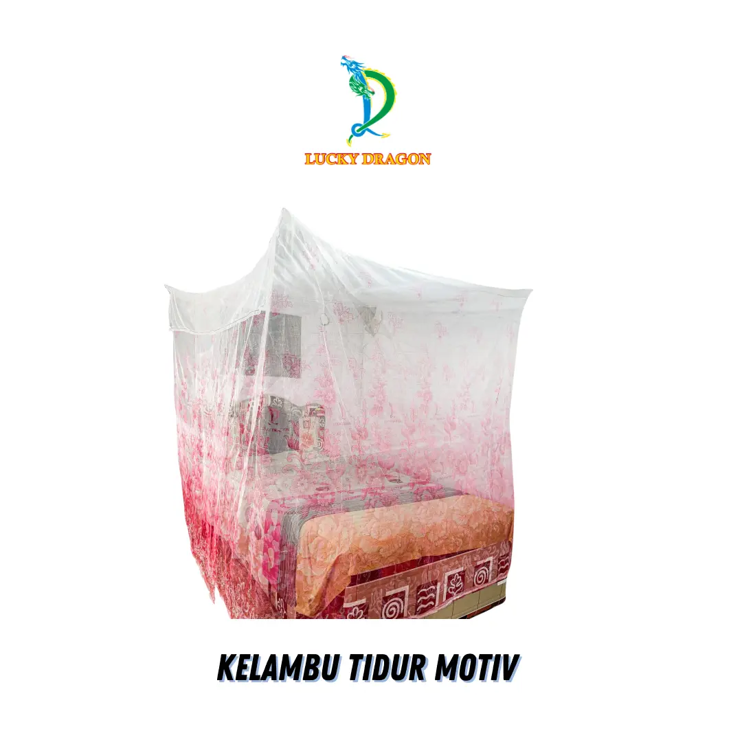 Kelambu Tidur motif Bunga Lucky Dragon Kotak Motif Bunga Kelambu Tali Gantung Jumbo Kelambu Tidur Anti Nyamuk Biru Pink Hijau Ungu