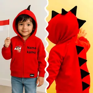 Jaket Anak Cowok Model Dinosaurus Bahan Fleece Tebal Hangat Size S M L Desain Unik Sirip Dino Keren Fashionable Nama Kamu Gratis Ongkir Termurah