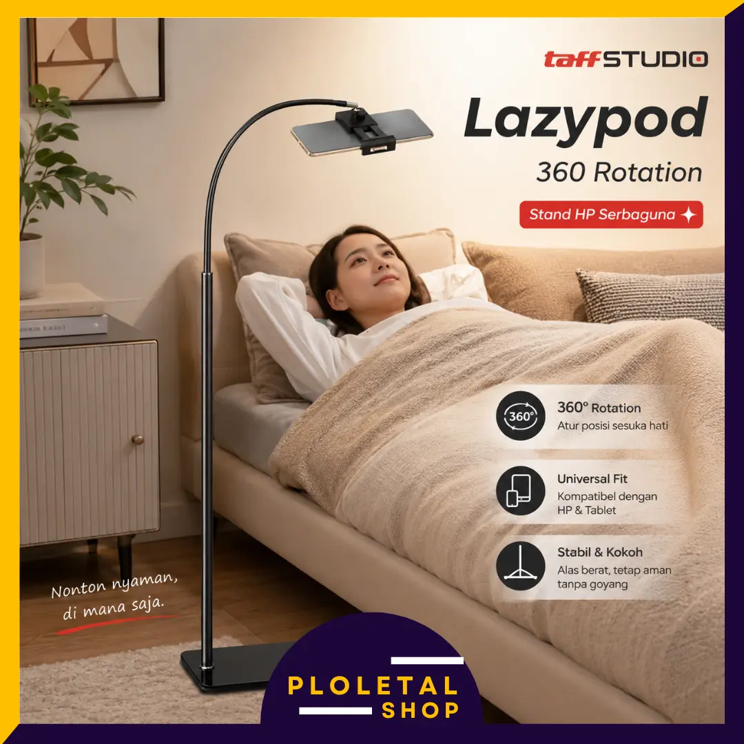 TaffSTUDIO Stand HP Lazypod 360 Rotation Adjustable Phone Holder - GH027