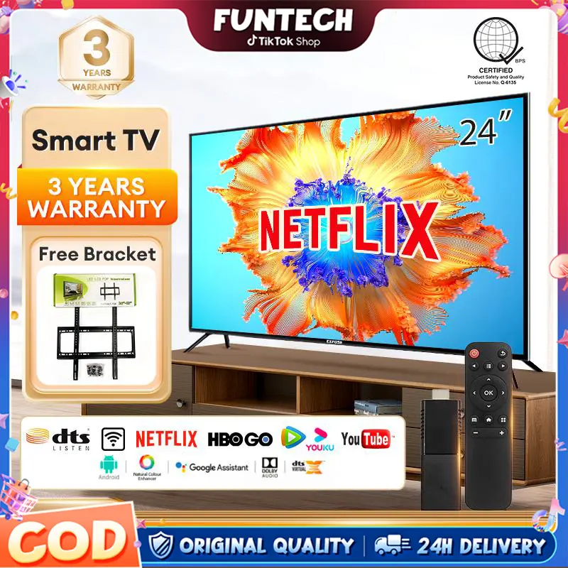 【EXPOSE】19-32" Digital TV Gift with TV Stick and Wall Bracket Netfilx/Youtube Support 1080p Digital TV