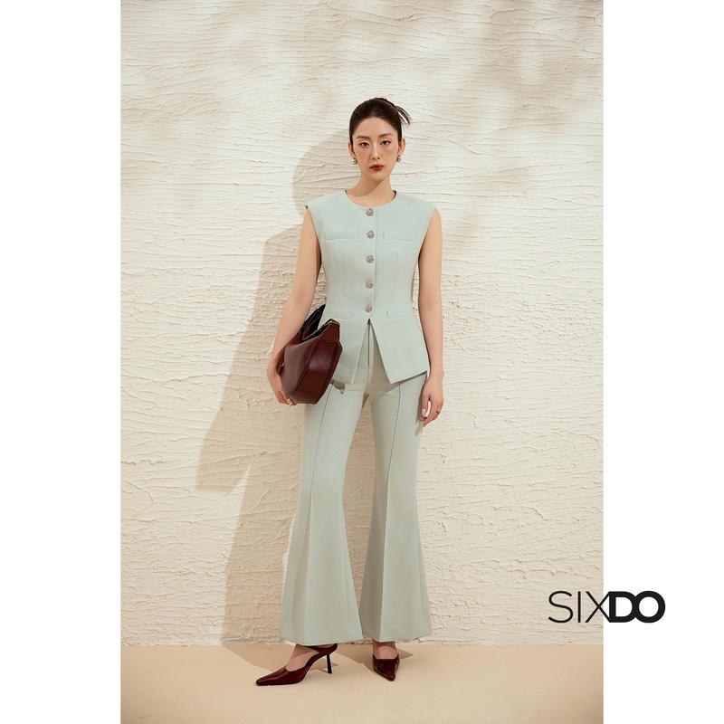 Quần âu dệt thoi ống loe SIXDO (Mint Raw Flared Pants)