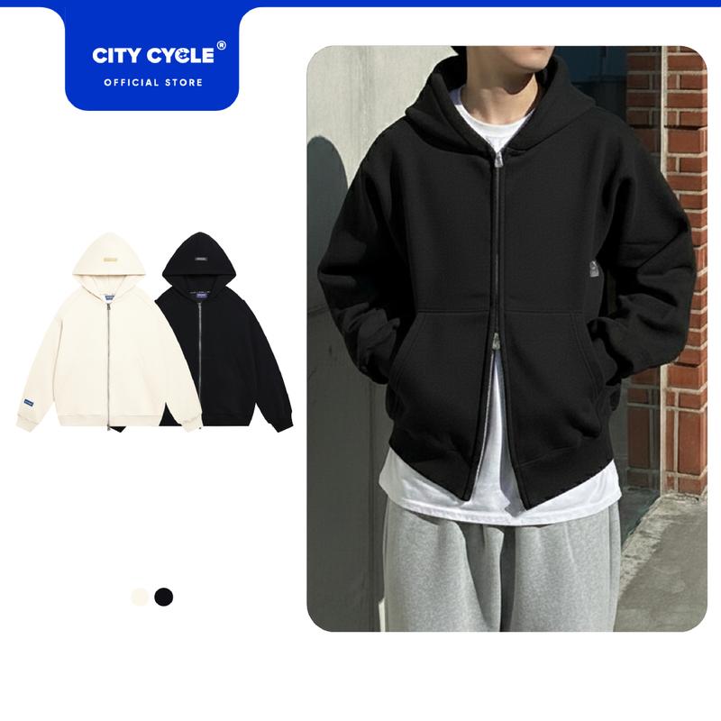 Áo khoác hoodie zip nam nữ mũ 2 lớp boxy Local Brand Chính Hãng City Cycle Áo Khoác Hoodie zip On My Way