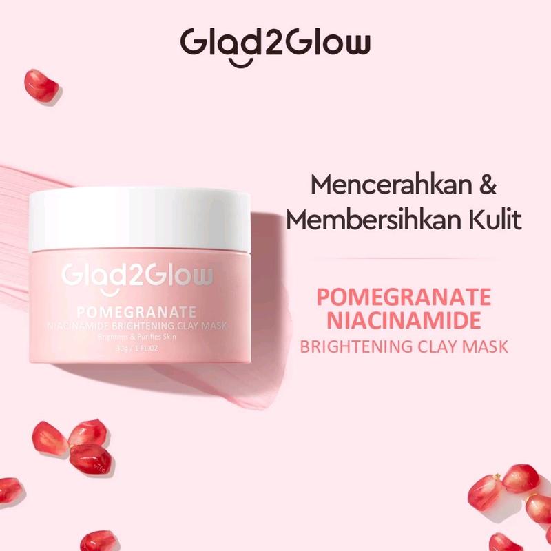 Clay Stick Glad2Glow Pomegranate Niacinamide Brightening 25g untuk Mencerahkan Wajah wajah berjerawat tea tree oil masker jerawat masker wajah untuk chicken skin g2gclaystickpink masker roll 8