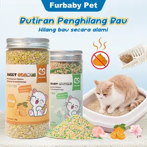120g Pet Odor Remover Butiran Pewangi Pasir Kucing Tahan Lama Tidak Berbahaya, Tanpa Rasa, Dapat Dimakan