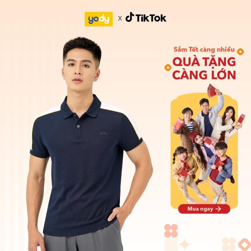  YODY Áo Polo Nam S.Cafe Dệt Tổ Ong Phối 3 Màu APM5413 