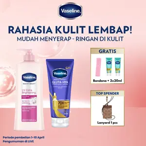 [FREE 2x20ml Lotion + Bandana] Vaseline UV Extra Brightening 400ml & Gluta Hya 200ml | Vaseline UV Extra Brightening 400ml Twinpack