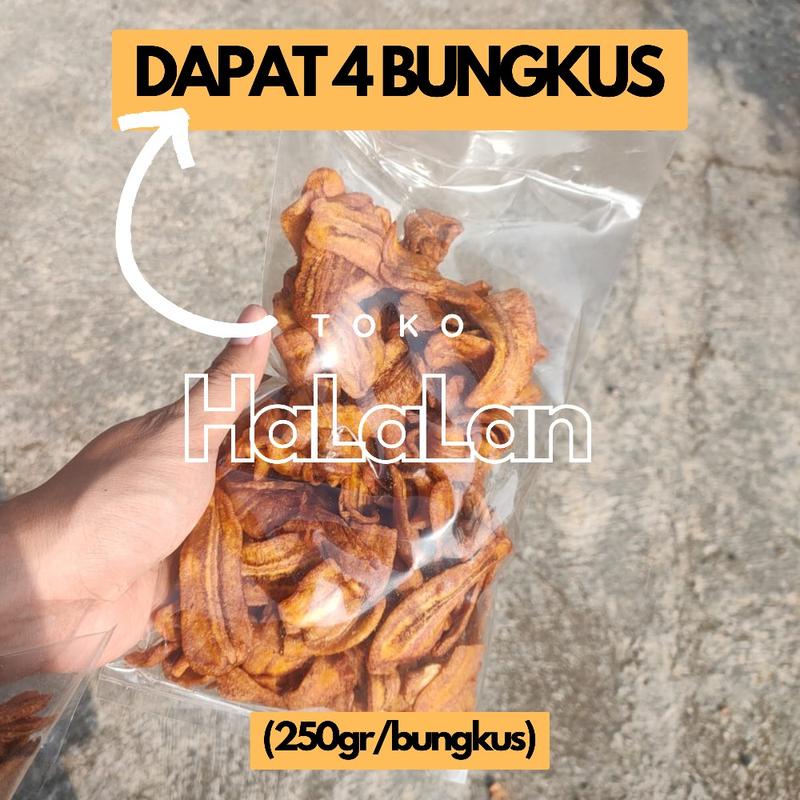 Product Introduction of [1kg] KRIPIK SALE PISANG KERING 1 KG total [4 x 250 gram] KHAS Cilacap RASA Manis Renyah Kriuk Cemilan Snack asli cilacap Keripik Salai Pisang CRISPY HALAL 24