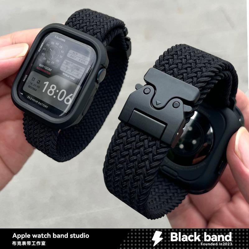 สายรัดหัวเข็มขัดร่มชูชีพ, วัสดุไนลอน, เข้ากันได้กับ Applewatch Series 10, S9, S8, S7, S6, S5, S4, S3