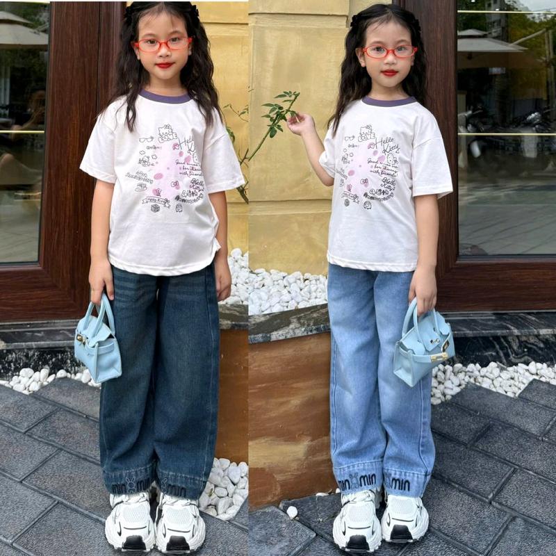 HANNA XUKA Quần Jean Bé Gái MA001 Chất Liệu Jean Mềm Mại Phong Cách Thời Trang 2 Màu Size 11-17 16-50KG Dễ Thương Dành Cho Bé Từ 5-14 Tuổi