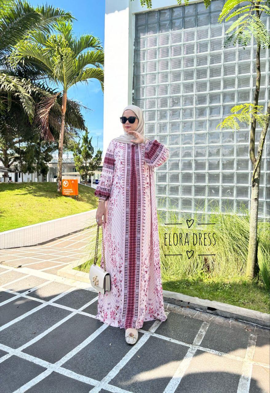 Anisa Dress Gamis Wanita Panjang Rayon Terbaru Muslimah Lebaran Model Lengan Balon Yayuku by Yayoe Hijab