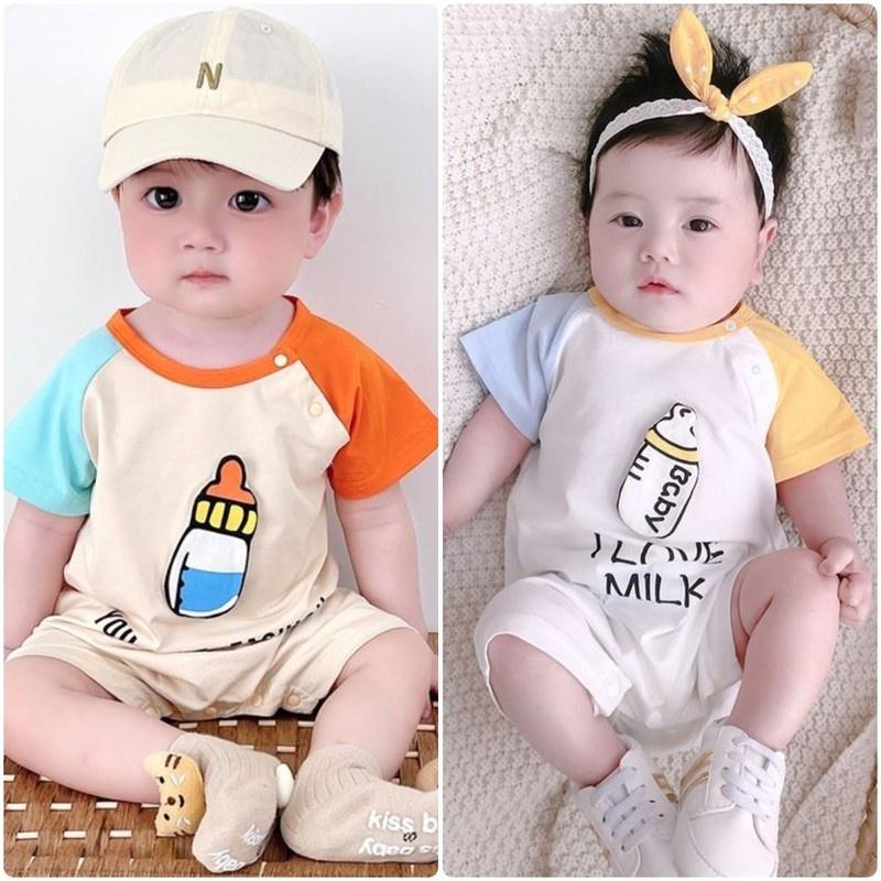 Quần Áo Trẻ Sơ Sinh, Romper Mùa Hè Cho Trẻ Sơ Sinh, Áo Liền Quần Cotton Đúc Chai, Áo Liền Quần Ngắn Tay Cho Bé 0-2 Tuổi, Áo Liền Quần Mỏng Và Thoáng Khí 0