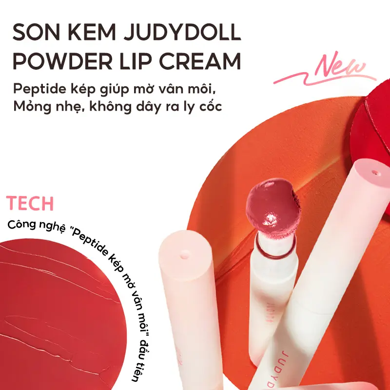 [NEW] Combo Judydoll Bảng Phấn Tạo Khối và Son Kem Lip Powder Cream 2