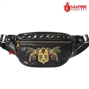 Leather Concept VANITY Sling Bag Kulit Pria Tas Bahu Tas Selempang Kulit Pria hitam pinggang cowok