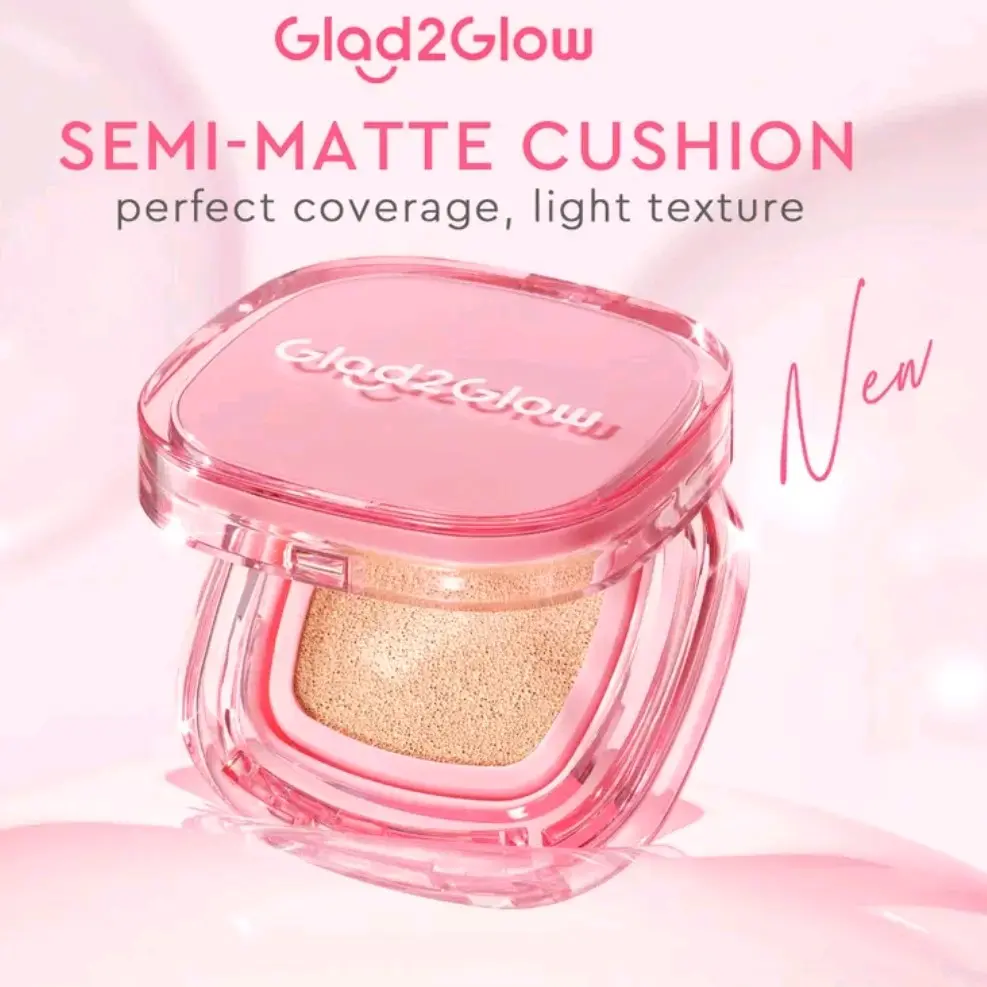 GLAD2GLOW Perfect COVER CUSHION dengan kandungan skincare mencegah kekusaman dan kulit kering sepanjang hari G2G longlast semi matte/ Foundation Plus Bedak/  Mencerahkan