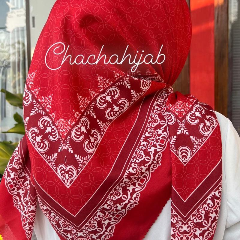 Jilbab segi empat merah putih 17an 8