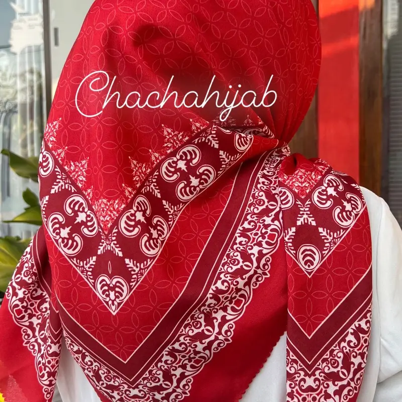 Jilbab segi empat merah putih 17an jilbab merah putih jilbab karnaval jilbab merah putih 7