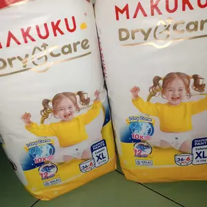 [2 PACK] MAKUKU Diapers Dry Care 3.0 Mega Jumbo Packs M48+10 / L44+10 / XL36+6 / XXL34+6