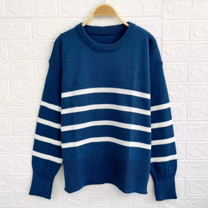 maudy rajut oversize atasan rajut wanita Atasan Wanita Baju Lembut Sweater Kerah onec